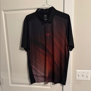 Oakley Men's Black and Red Polo Shirt